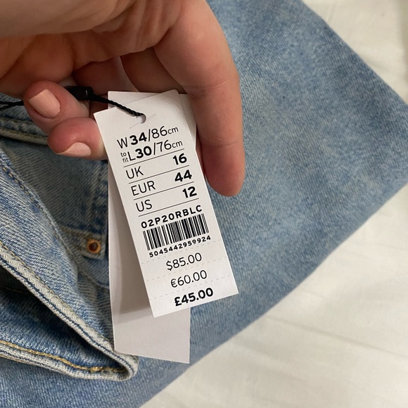 NWT topshop premium mom jeans in bleach wash - Picture 7 of 16